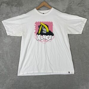 X-Large Graphic T Shirt‎ Mens XL White Monkey Banana Logo Skater Streetwear Tee